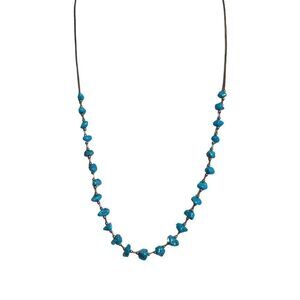 Authentic Southwestern Raw Turquoise Nuggets Liquid Sterling Silver Necklace